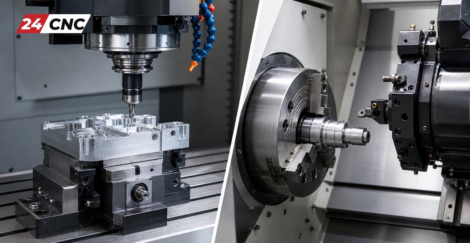 The Main Components of a CNC Mill vs. a CNC Lathe